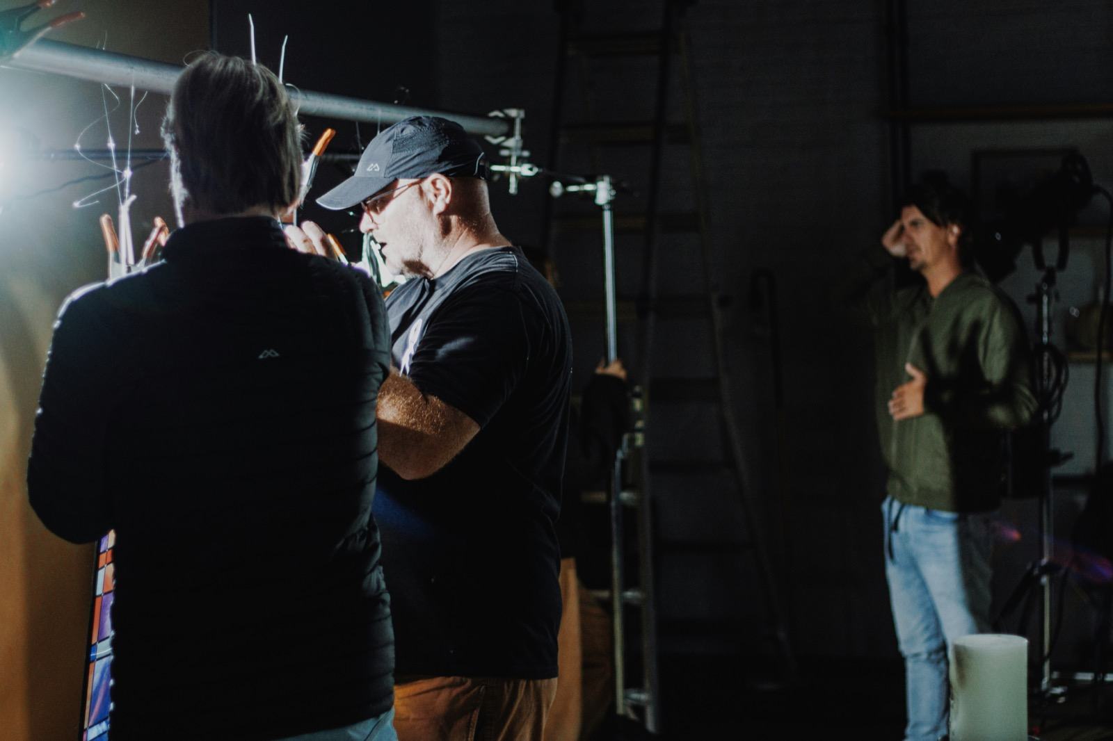 Film lights on a set